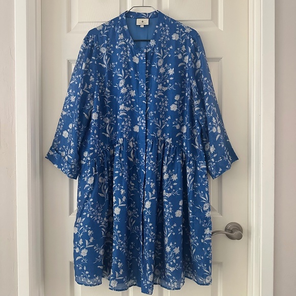 Tuckernuck Limoges Blue Floral Royal Shirt Dress Women’s Size XXL NWT - Picture 4 of 13